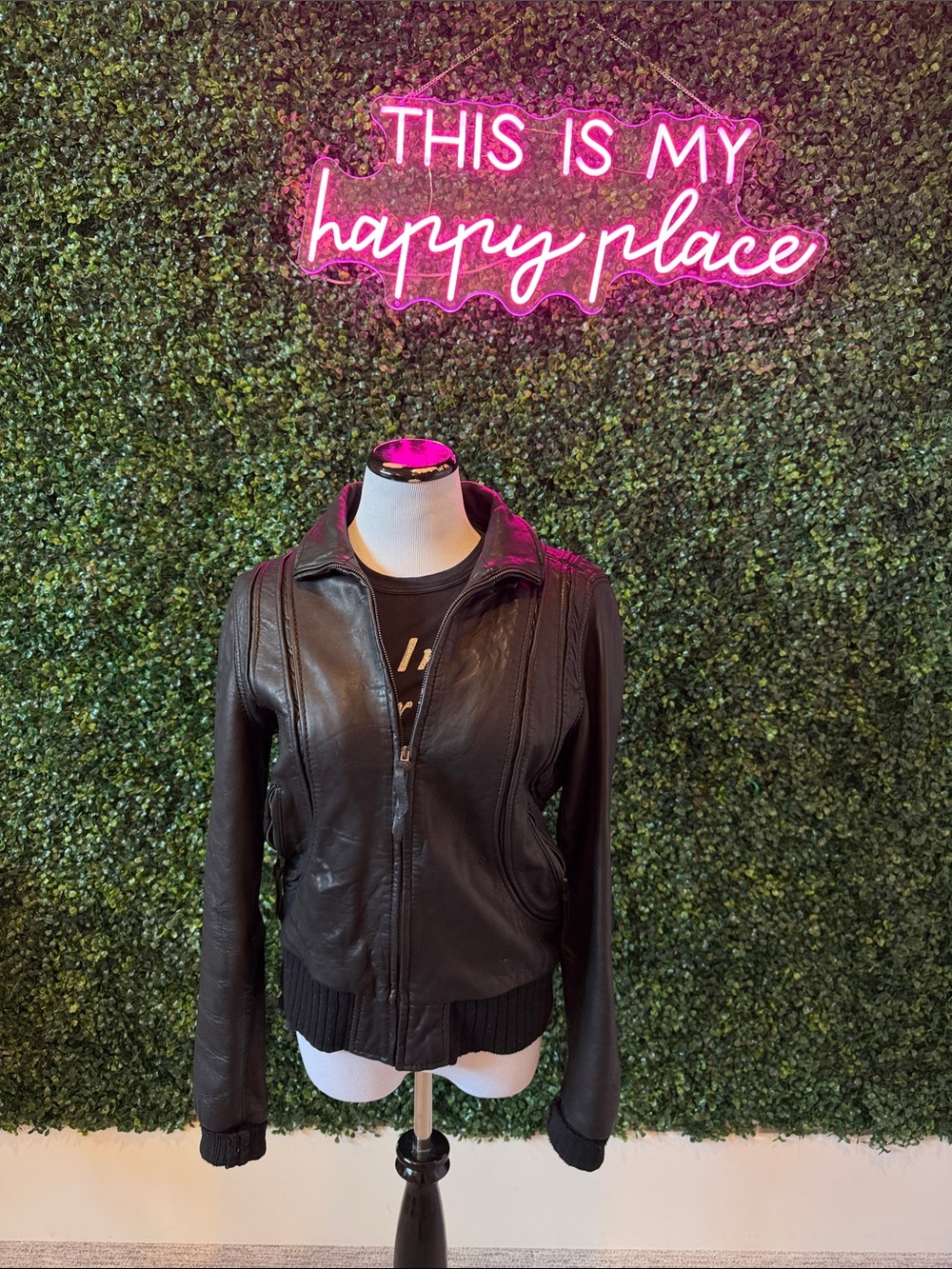 Aqua leather Bomber jacket (genuine leather)